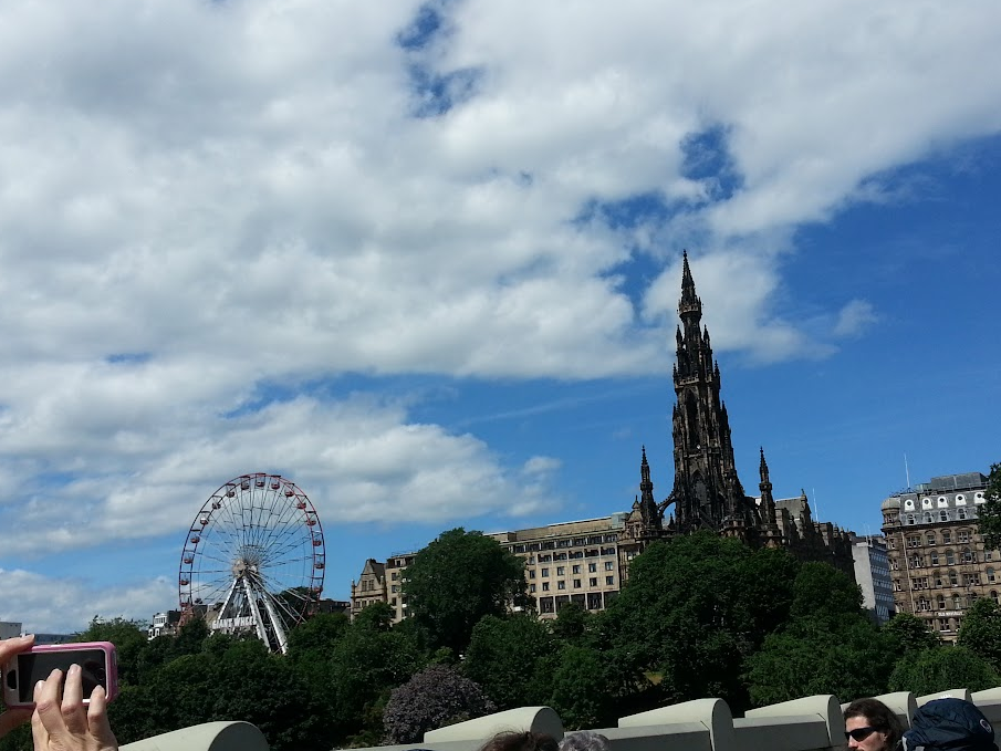 Edinburgh Ferris Wheel and building with great architecture